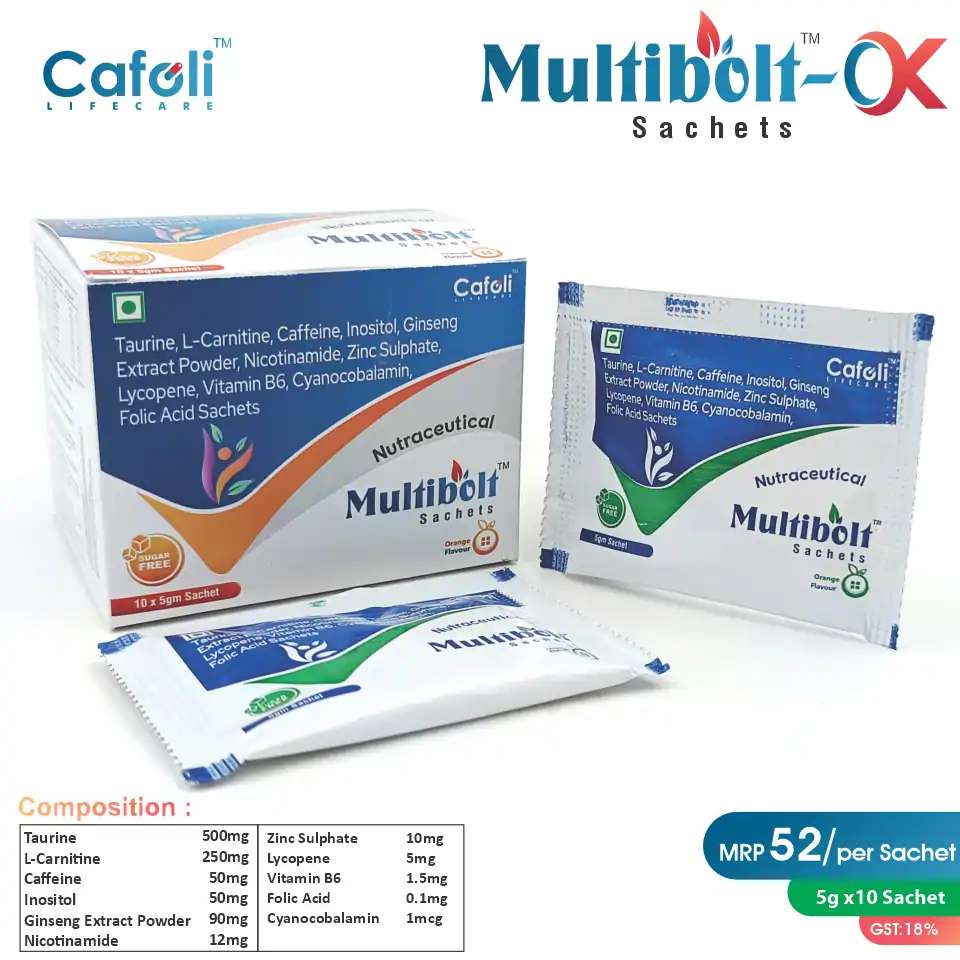 Taurine 500mg + L-Carnitine + Caffeine + Inositol Sachet | Energy & Vitality Support | Best Price for PCD Pharma Franchise in Pune